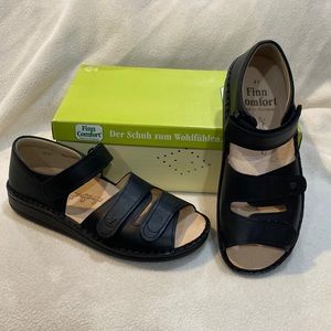 New in box Finns Comfort Baltrum black leather size 41